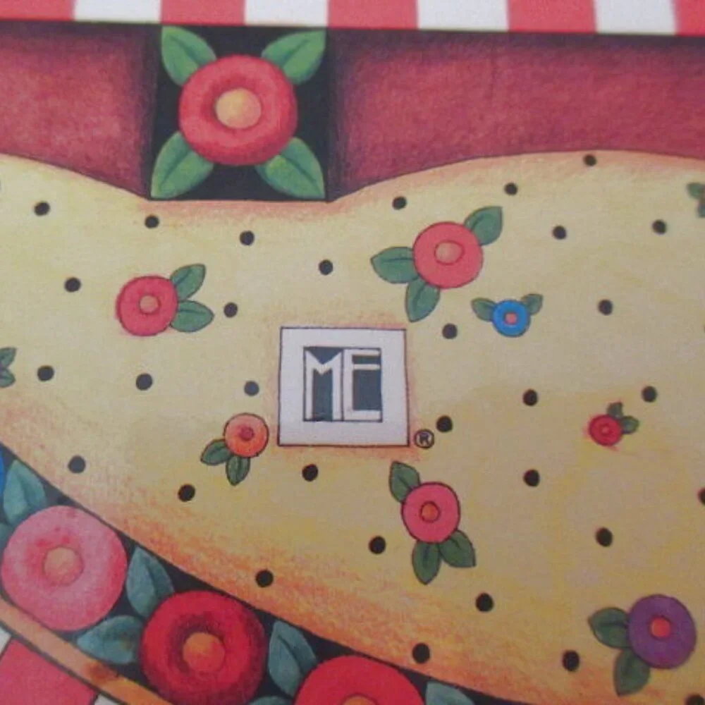 Vtg Mary Engelbreit Tea Party Placemats Set Of 4 Cork Back Farmhouse Cottagecore